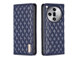 Capa De Celular Flip Magnética Em Couro Com Padrão De Diamante Para Oppo Find X7 Ultra