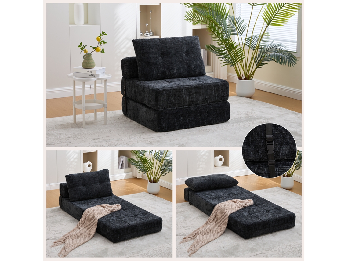 Sofá-cama Dobrável, Travesseiros+colchão, Portátil, Sala/quarto-ty