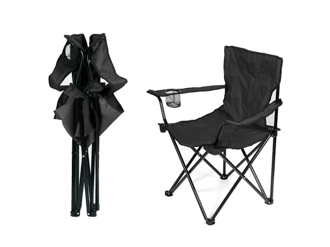 Cadeira Dobrável para Camping AQUAFORGE, com Porta Copos, Leve e Portátil