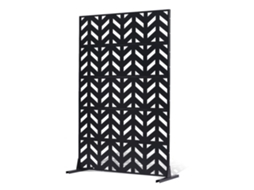 Painel De Privacidade E Divisão Em Metal Preto 120x183cm Tekmaquinas