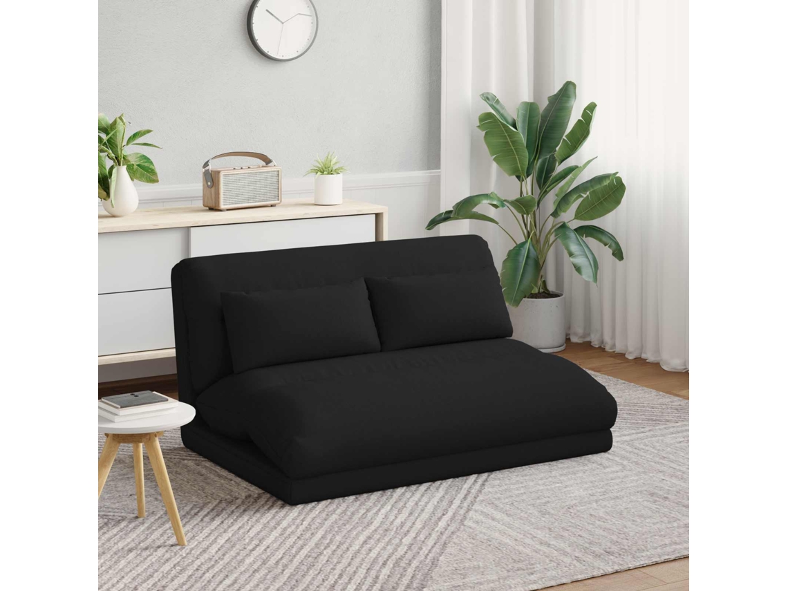 Vidaxl Cadeira De Chão Ajustável Preto Tecido