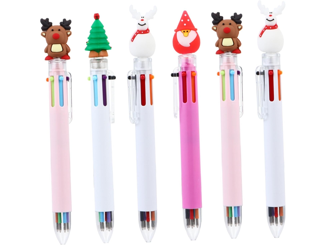 Conjunto De 6 Canetas Em Gel Natalinas Da Diyeah Com Desenhos