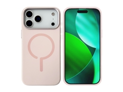 Capa De Silicone Para Celular Com Moldura De Metal Para Câmera Para Iphone 17 Pro - Rosa
