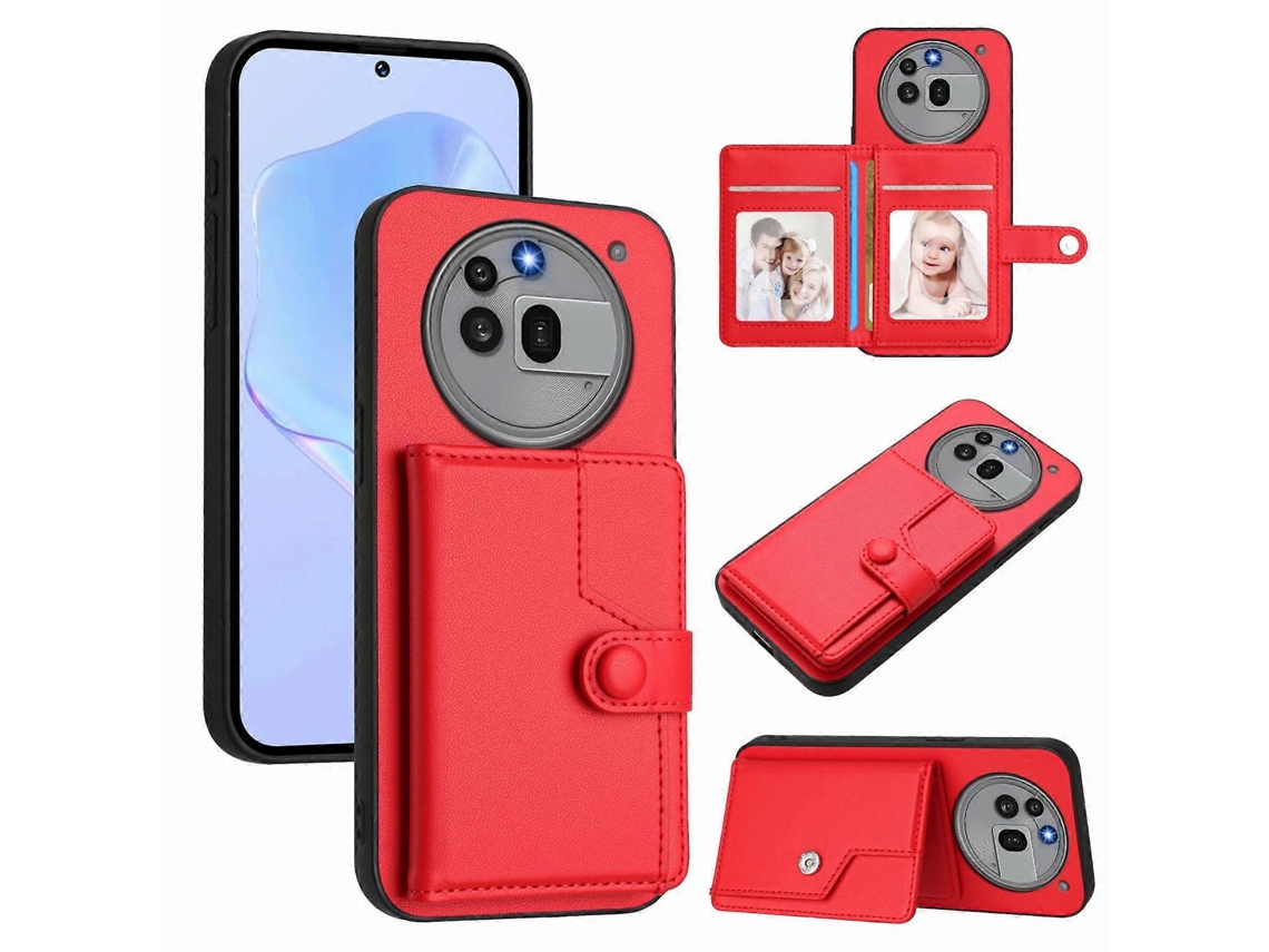 Capa Para Celular Com Proteção Rfid E Porta-cartões Button Card Bag Para Nothing Phone 3a Pro