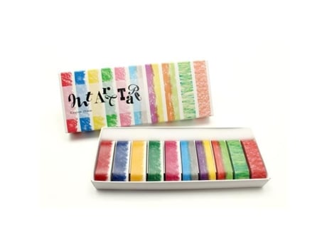 Fita adesiva - MASKING TAPE (MT) - TAPE ART - Caixa com 10 rolos - paleta de giz pastel - Multicolor
