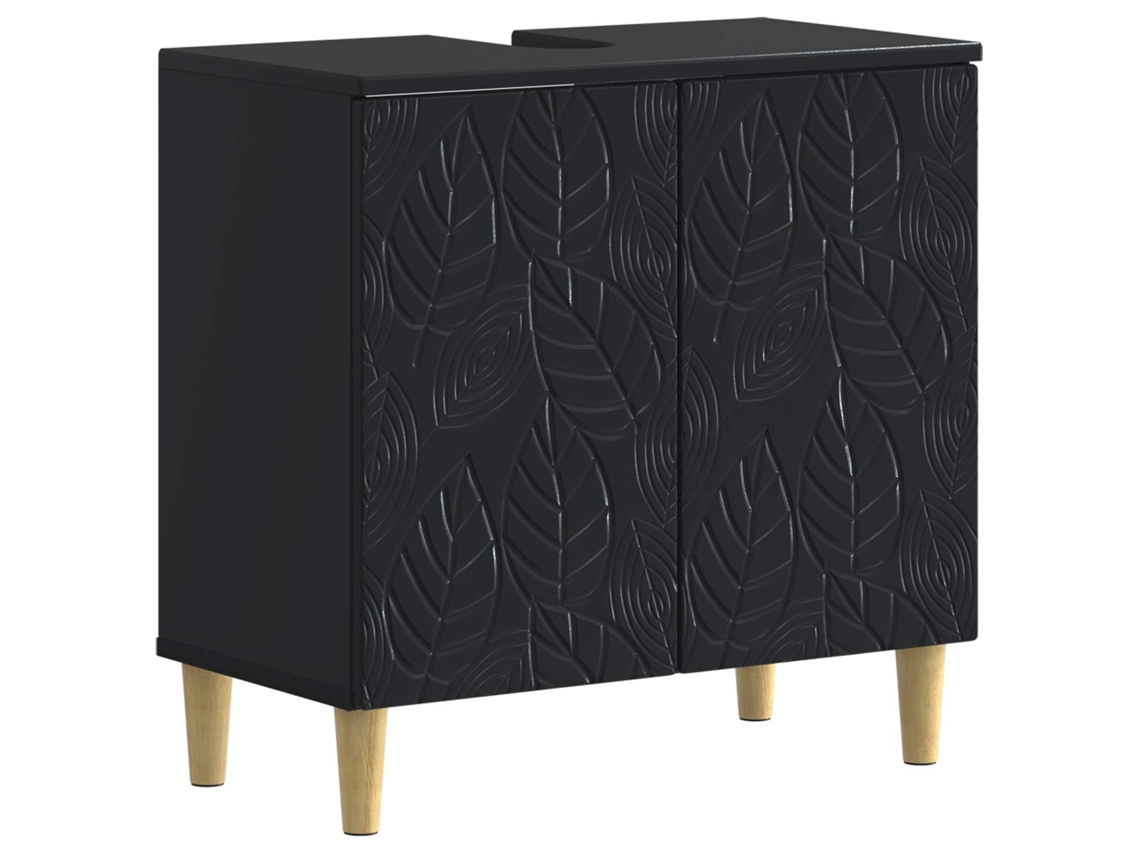Vidaxl Armário Para Pia De Banheiro Delft Preto 59,5 X 31,5 X 59 Cm