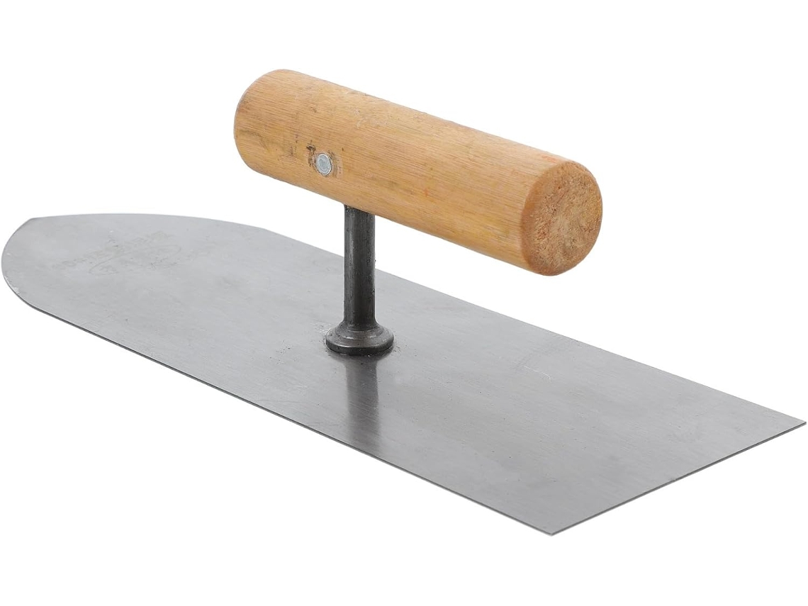 Desempenadeira De Gesso, Ferramenta De Alisamento Em Aço Inoxidável Com Cabo Ergonômico De Madeira.