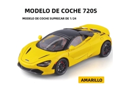 Miniatura do Carro Mcl 720s em Escala 1/24, Feita em Liga Metálica com Efeitos de Som e Luz. MDUG (amarelo, 20,5*9,5*5,5cm)