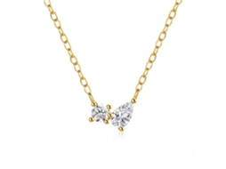 Colar com Pingente de Formato Irregular em Prata S925 Cravejada com Zircônias, Estilo Minimalista Europeu e Americano. MDUG