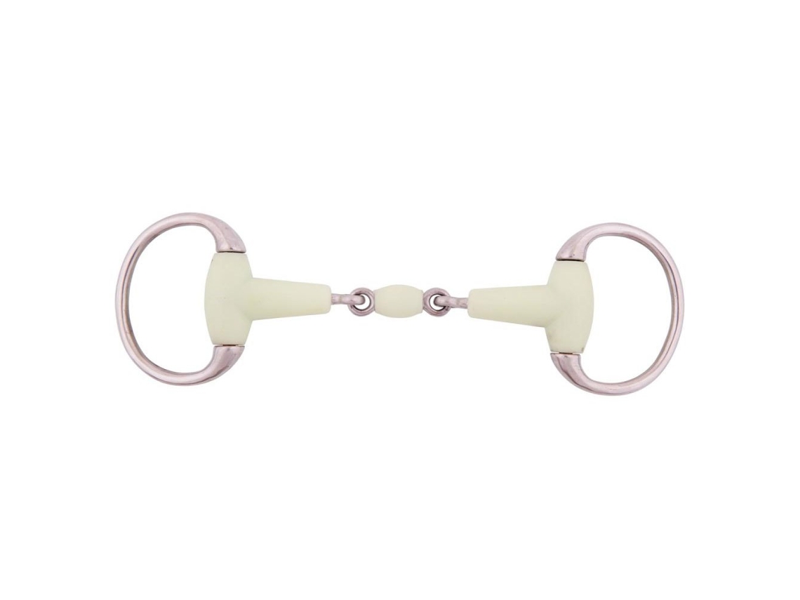 Snaffle de Ponta de Ovo de Articulação Dupla Apple Mouth 18 Mm Prateado 12.5 Cmbr
