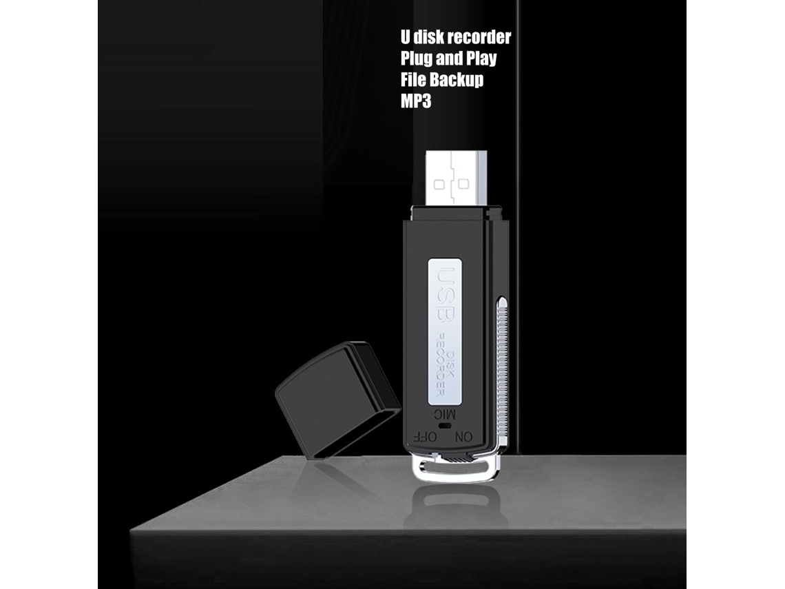 Aetheria gravadora de Voz Usb com 2 Portas Dual Usb 16gb Redução de Ruído Mini Gravador de Voz Ativado por Voz Hd