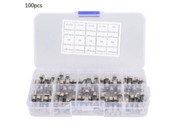Kit de 100 Fusíveis de Vidro Tubular com Cabeça Plana 5x20mm 0,25a a 6a S/MARCA