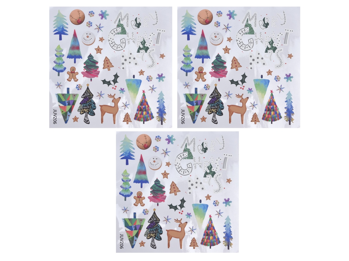 3 Peças De Adesivos De Natal Para Parede Janela Vidro Autoadesivos Decoração Diy Para Sala De Estar