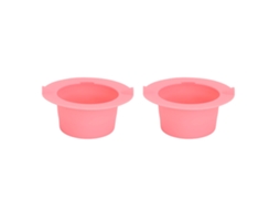 2 Peças Recipiente De Silicone Para Aquecimento De Cera 400ml Rosa