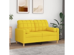 Sofá de Relaxamento HARLANV1 com almofadas decorativas em tecido amarelo claro (120cm)