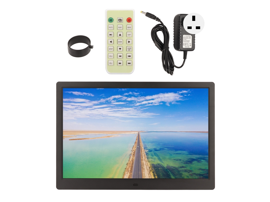 Porta retratos Digital Lcd de 15,4 Polegadas Hd 1280x800 com Grande Capacidade de Armazenamento, Interface Usb, Preto, CHABERLU