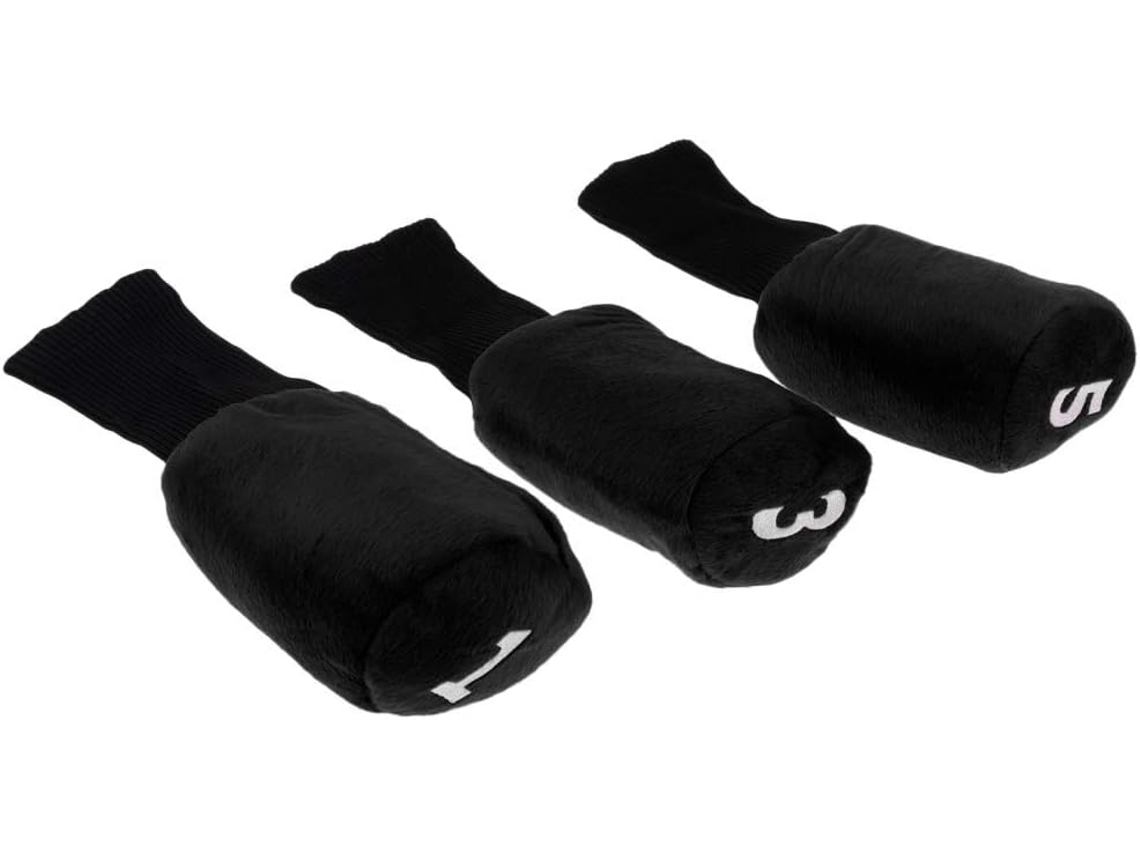 Conjunto de 3 Capas para Cabeça de Taco de Golfe, Pretas e Vermelhas | S/MARCA