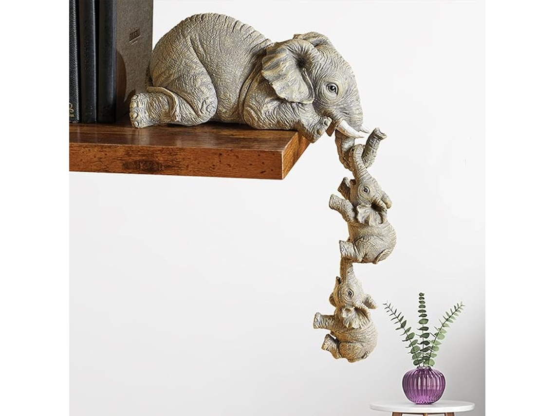 Estatuetas de Elefantes Guardiões, Estátua de Elefante Mãe para Pendurar com Tv BRILVIBERA