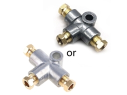 Peça T De 3 Vias Para Pipe De Freio Com 3 Porcas Macho M10 Curto Cobre Métrico 3/16 10mm