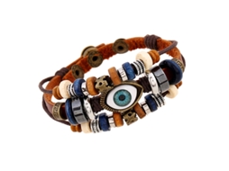 Pulseira Vintage Artesanal Falso Couro De Vaca