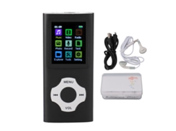 Reprodutor Mp3 Hifi Sem Perdas com Tela Tft 1.8 Polegadas, Rádio, Gravador e Cartão 8gb Preto