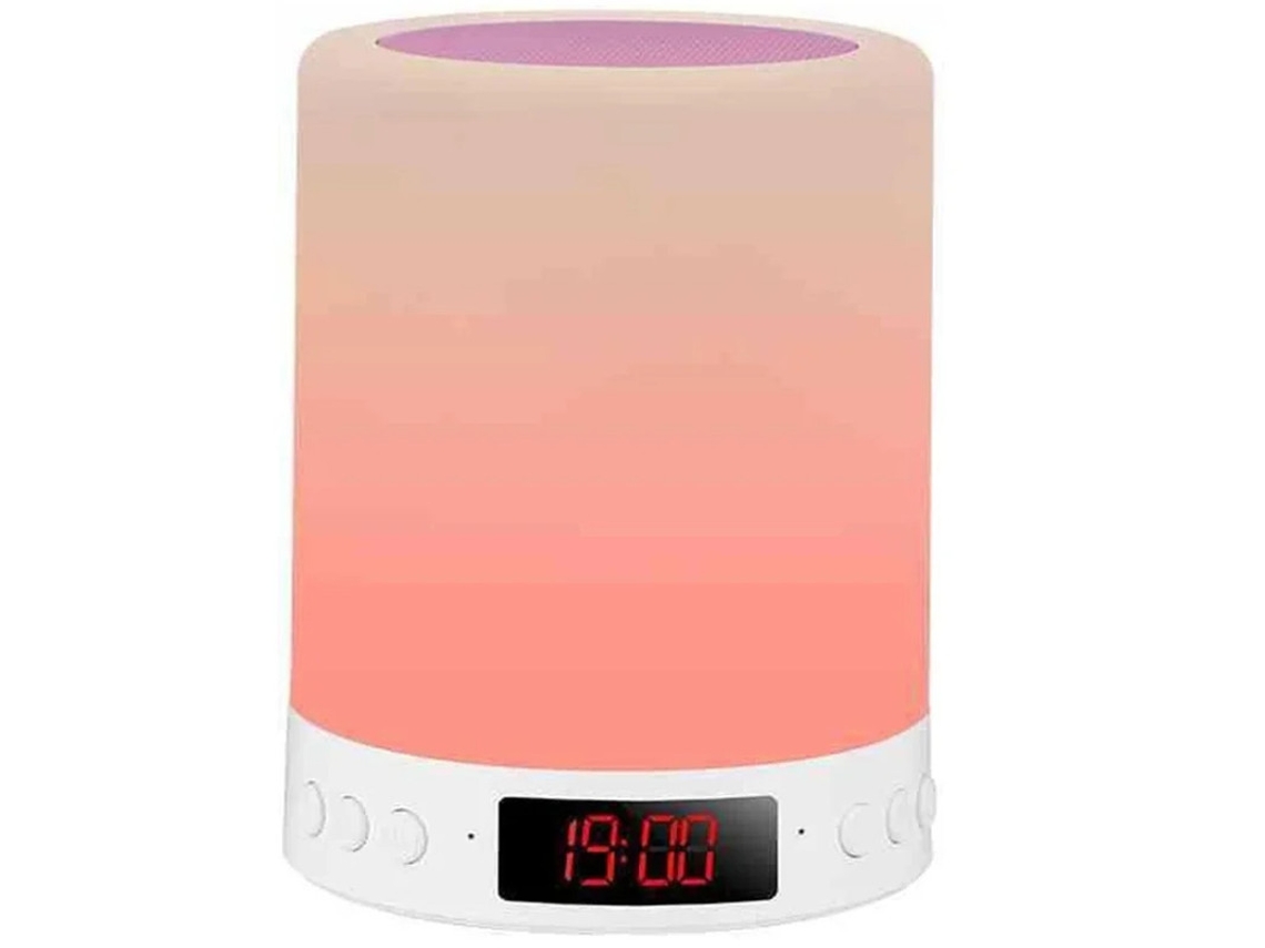 Candeeiro Toque Bluetooth Yizhood Despertador Digital Sono Branco