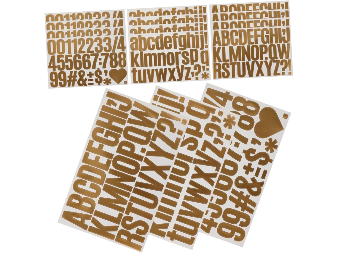 Conjunto Com 4 Adesivos De Letras E Números Para Quadro Branco, Scrapbooking E Pequenos Materiais