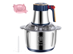 Moedor De Carne Elétrico, Design Em Aço Inoxidável, 2 Opções De Velocidade, 5l Azul, Ue-a