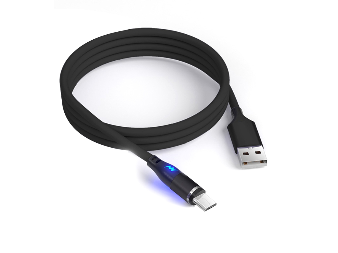 Cabo de Carregamento Magnético de Silicone Líquido 3a de Carregamento Rápido Rotativo Magnético Adequado para Android Type c e Apple EOOCOO