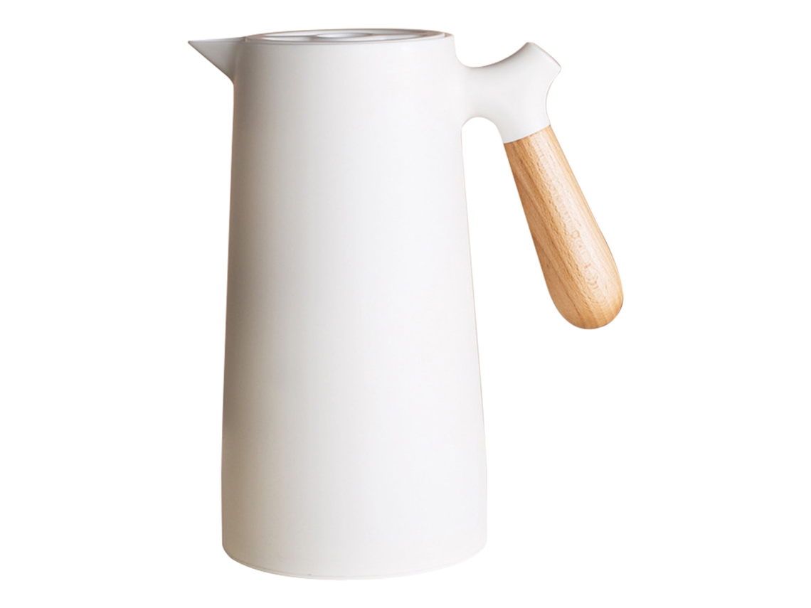 Olla Térmica De Vacío Para Té, Agua Y Café Con Recubrimiento De Vidrio Multicapa Para Hogar Y Camping Blanco 1l