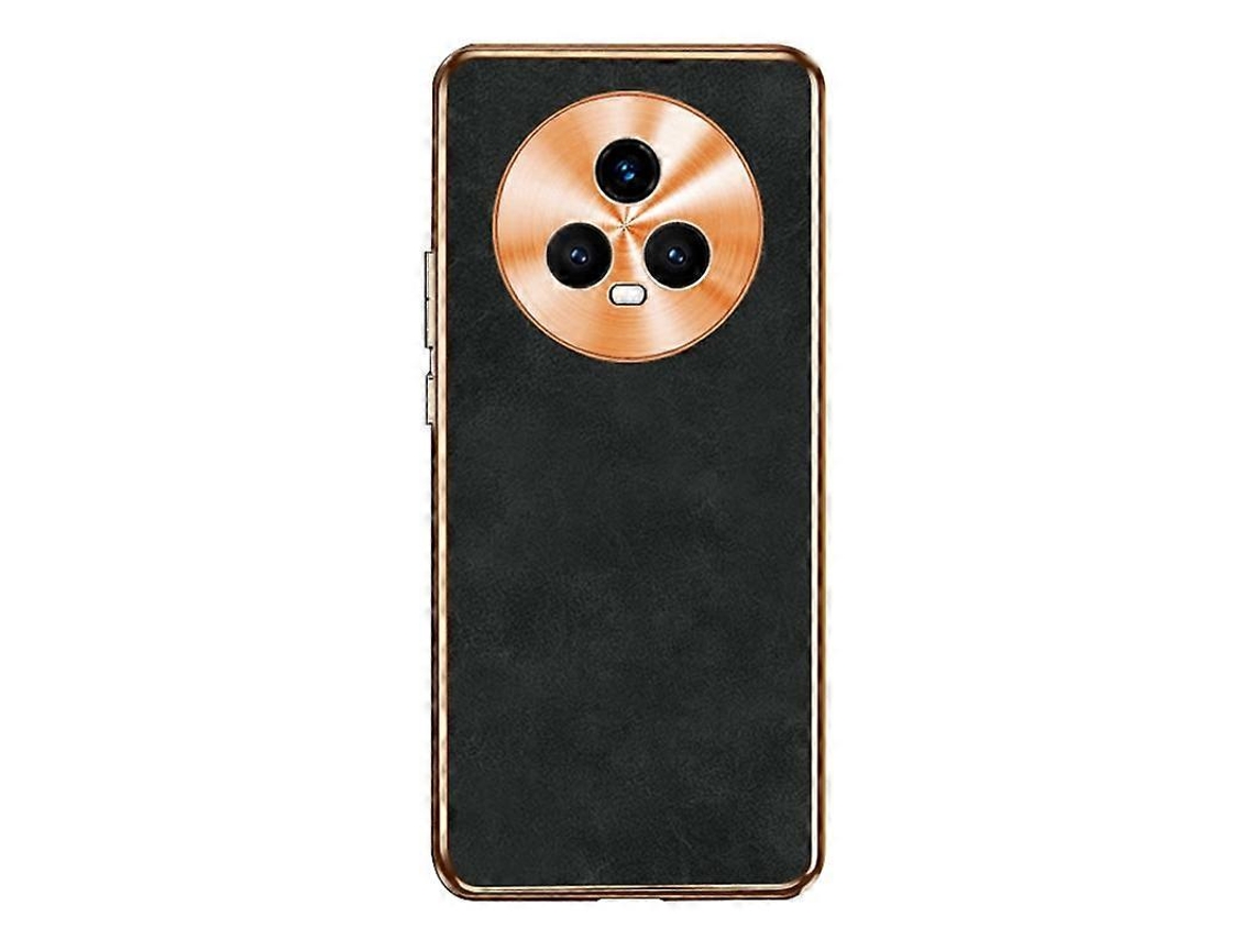 Capa Para Celular Honor Magic5 Em Pele De Cordeiro Com Revestimento Eletrolítico