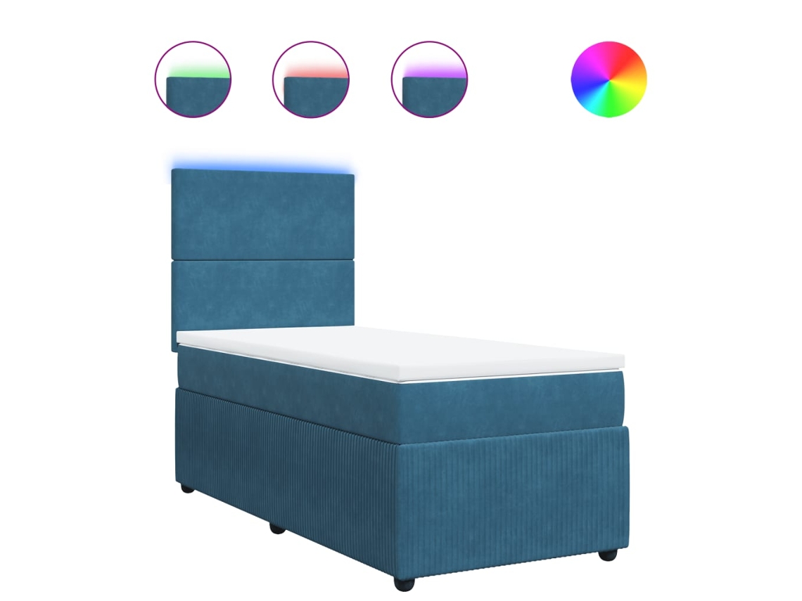 Box Spring Bed, Box Spring Beds Vidaxl Azul Veludo (100 X 200 Cm)