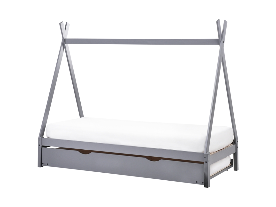 Cama Nido Infantil Beliani Talmontiers De Madera De Pino Gris 99x209x171