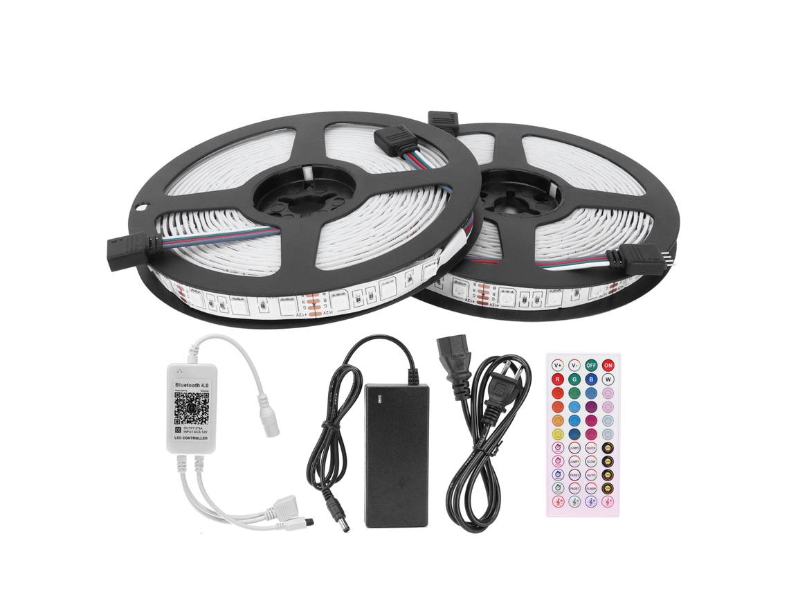 2026 tira Led Bluetooth 12v Smd5050 Rgb Regulável com Controle Remoto para Decoração Residencial e Festas