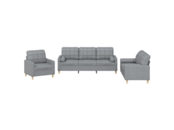 Sofa Set, Sofa Sets Vidaxl Cinzeto Tecido (n/a)
