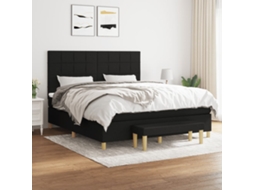 Vidaxl Cama Com Molas/colchão 160x200 Cm Tecido Preto