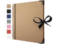 Este Álbum de 60 Páginas em Papel Kraft Marrom É Perfeito para Scrapbooking e Projetos de Arte e Artesanato BRILVIBERA (21 X 21 Cm)