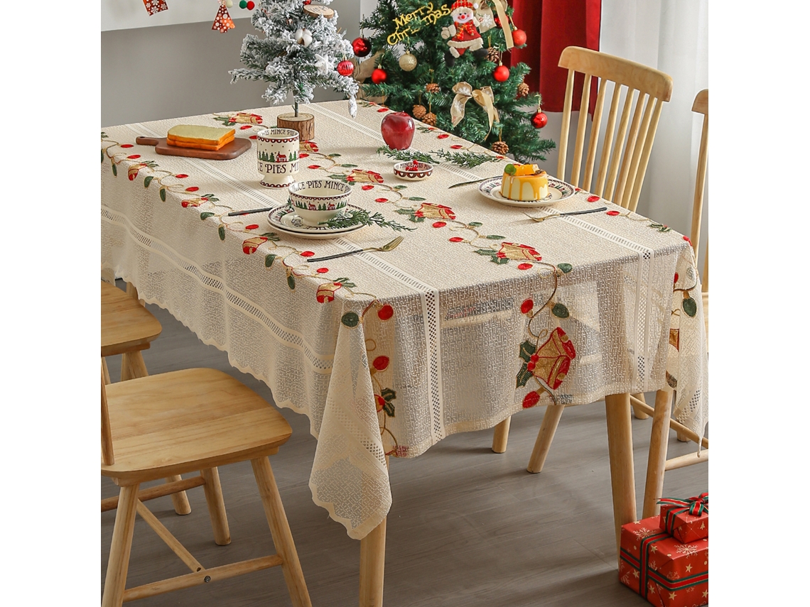 Decoraã§ã£o De Mesa De Natal Ao Estilo Americano, Em Renda De Poliã©ster, Para Mesa De Chã¡, Mesa De Jantar E Individual.