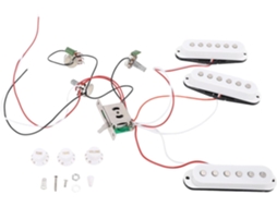 Kit De Captadores De Guitarra Elétrica Single Coil Timbre Volume Line Kit Para St Panel Branco