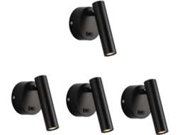 Conjunto de Iluminação Led Moderna de 4 Peças para Quarto, Preto SFUSHOS