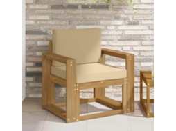 Vidaxl 2 Peça Conjunto De Sofás Para Exterior Poliéster Branco E Bege