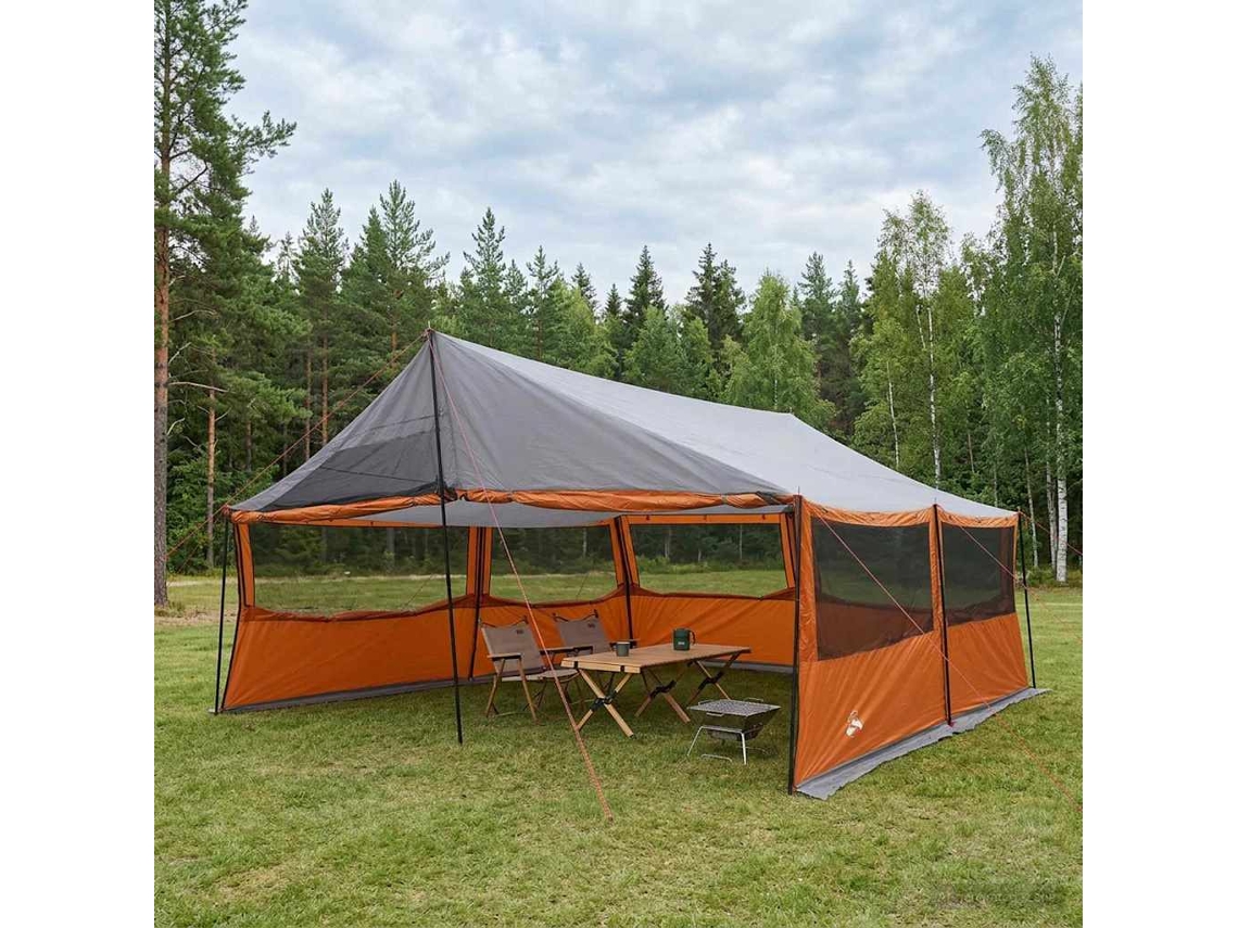 Vidaxl Barraca Familiar Com Telhado Cinza E Laranja 600 X 400 X 268 Cm