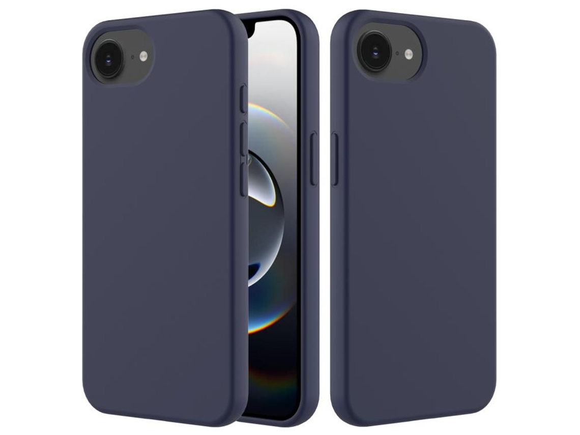 Capa De Silicone Para Iphone 17e / 16e - Cor Sólida - Azul Meia-noite