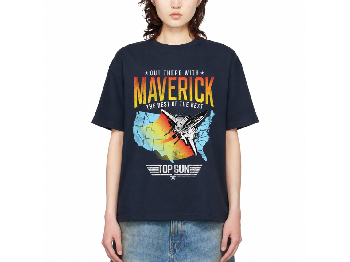 Rockinstone Top Gun Movie Maverick Dive Navy Adult T-shirt Size:m