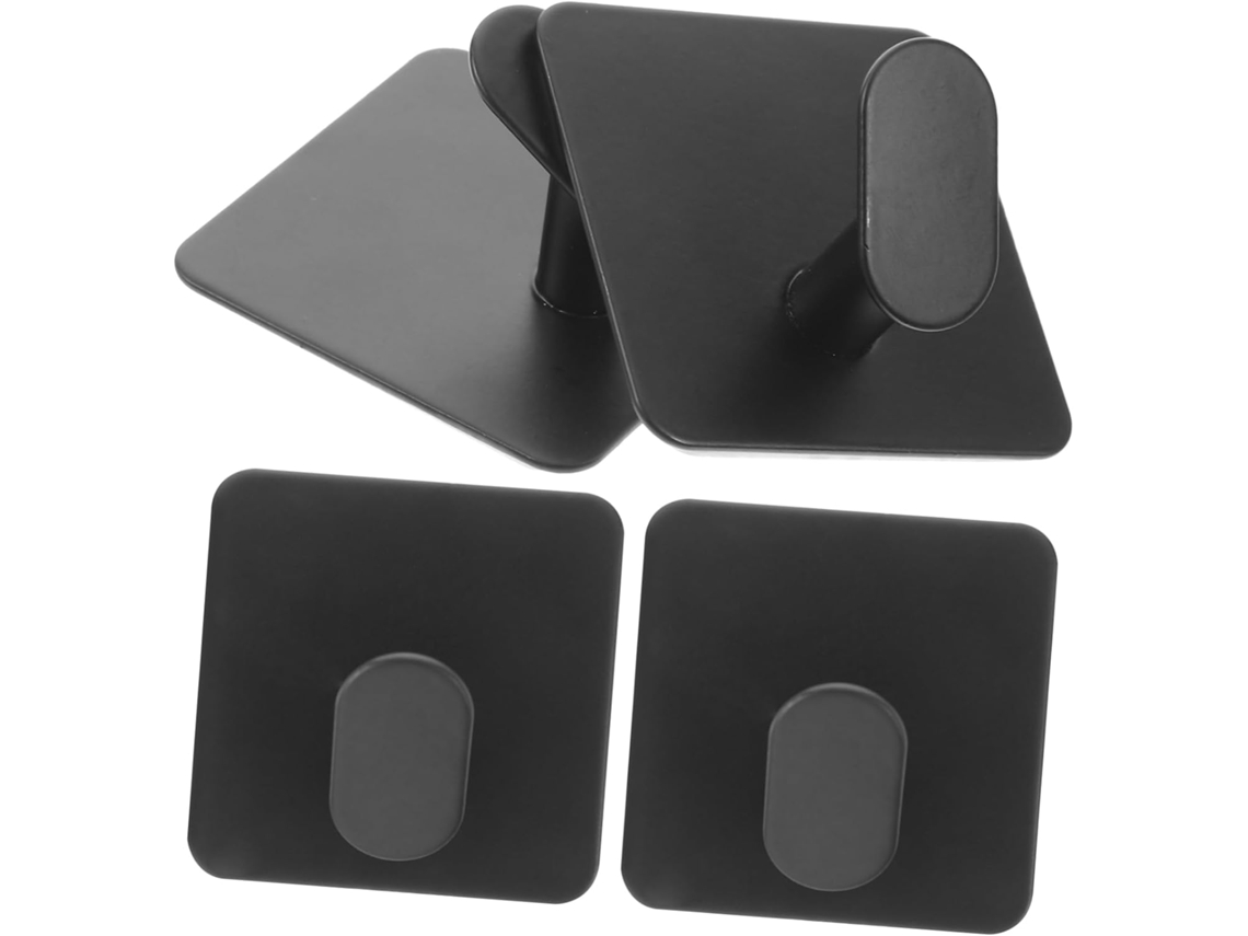 Conjunto De 4 Suportes Adesivos De Parede, Aço Inoxidável, Práticoe Estético
