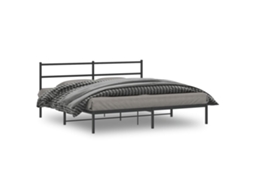 Vidaxl Estrutura De Cama Em Metal Com Cabeceira 180x200 Cm Preto