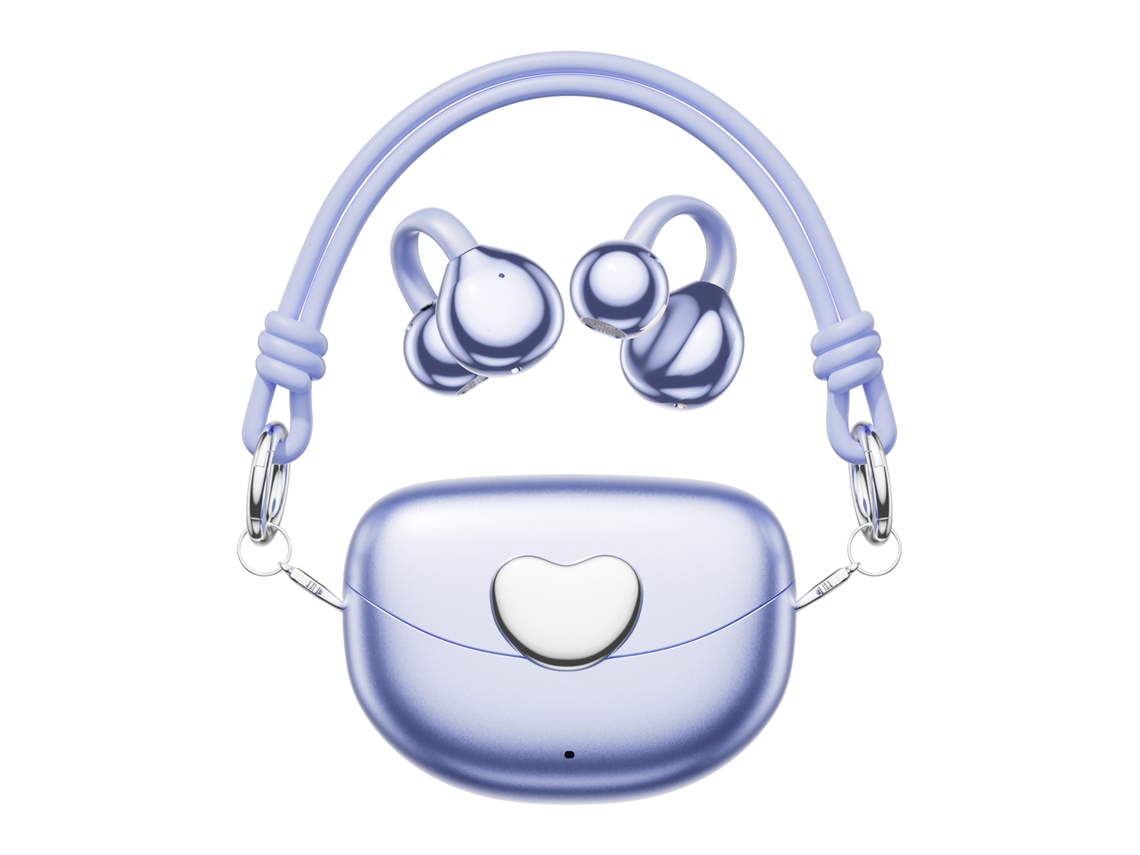 Fones Ouvido Tws Orelha Aberta Som Hi-fi, Baixa Vazamento Som, Bateria 24h, Conforto Ultraleve (roxo)
