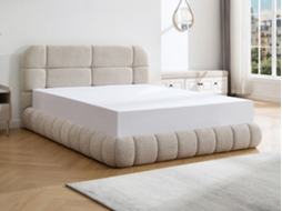 Cama Com Cofre Foriosy VENTE-UNIQUE.PT Bege 140 X 190 Cm - Com Colchão - Com Estrado