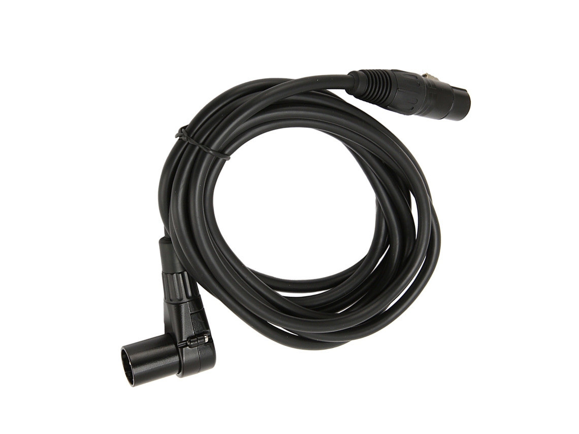 Cabo Lurelia XLR macho/fêmea de 3 pinos, 90°, 3 m, balanceado, para microfones, PC e computador.