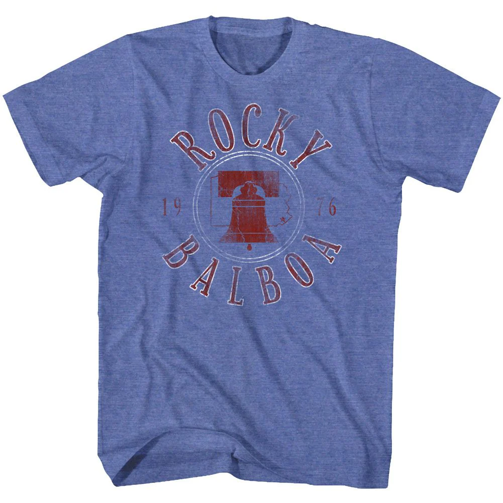 Unisex Adult T-shirt Rockinstone Rocky Movie R Bell Heather Royal Sizexxxl
